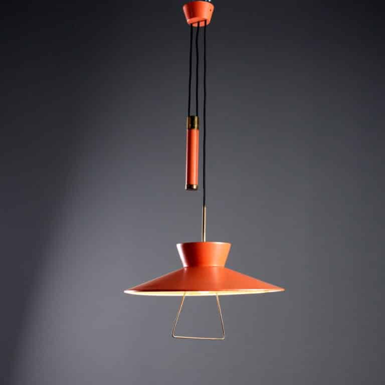 Lampada anni '60 saliscendi arancione