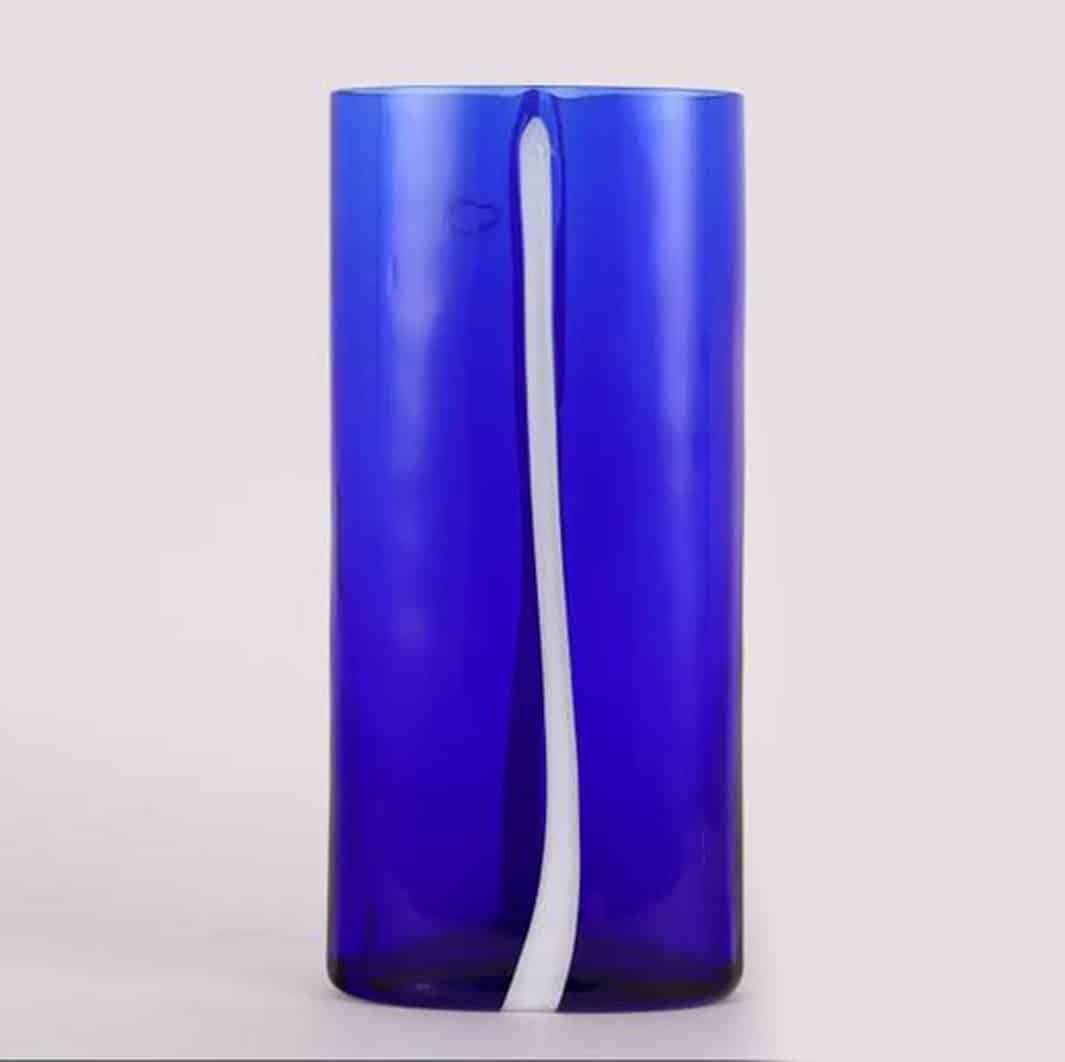 Vaso in vetro blu Nason