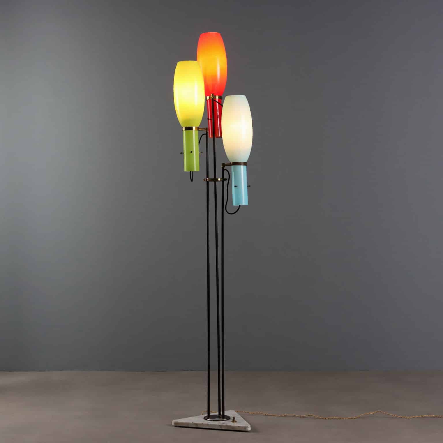 Lampada da terra anni '60 tipo Stilnovo
