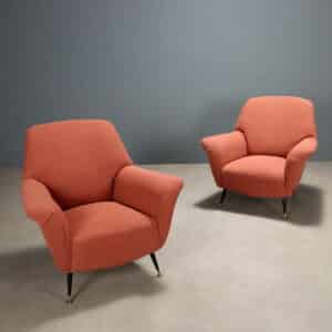 Due Poltrone anni '60 color salmone