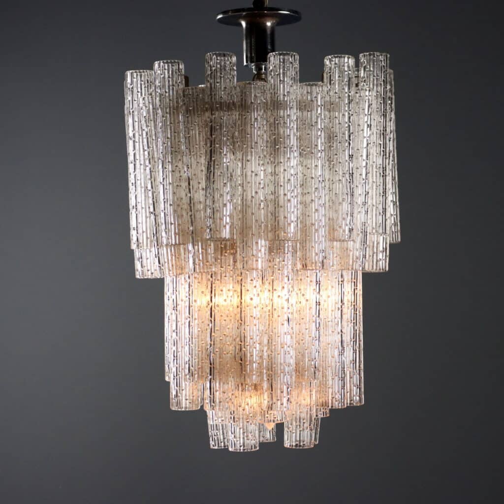 Lampada anni '60 in vetro lavorato