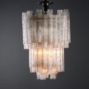 Lampada anni '60 in vetro lavorato