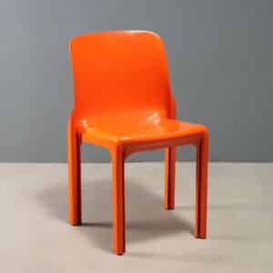 Sedia 'Selene' arancione by Vico Magistretti