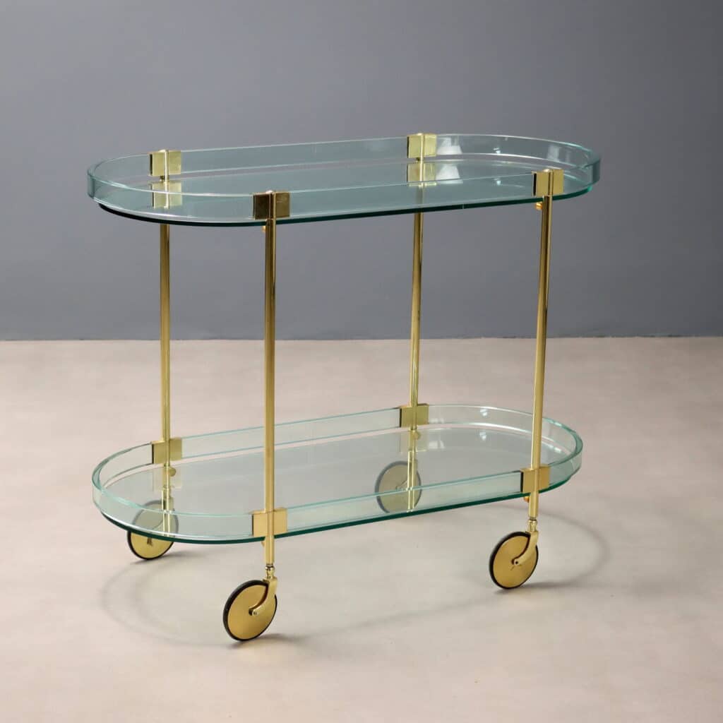 Carrello vintage in vetro