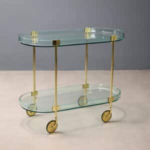 Carrello vintage in vetro