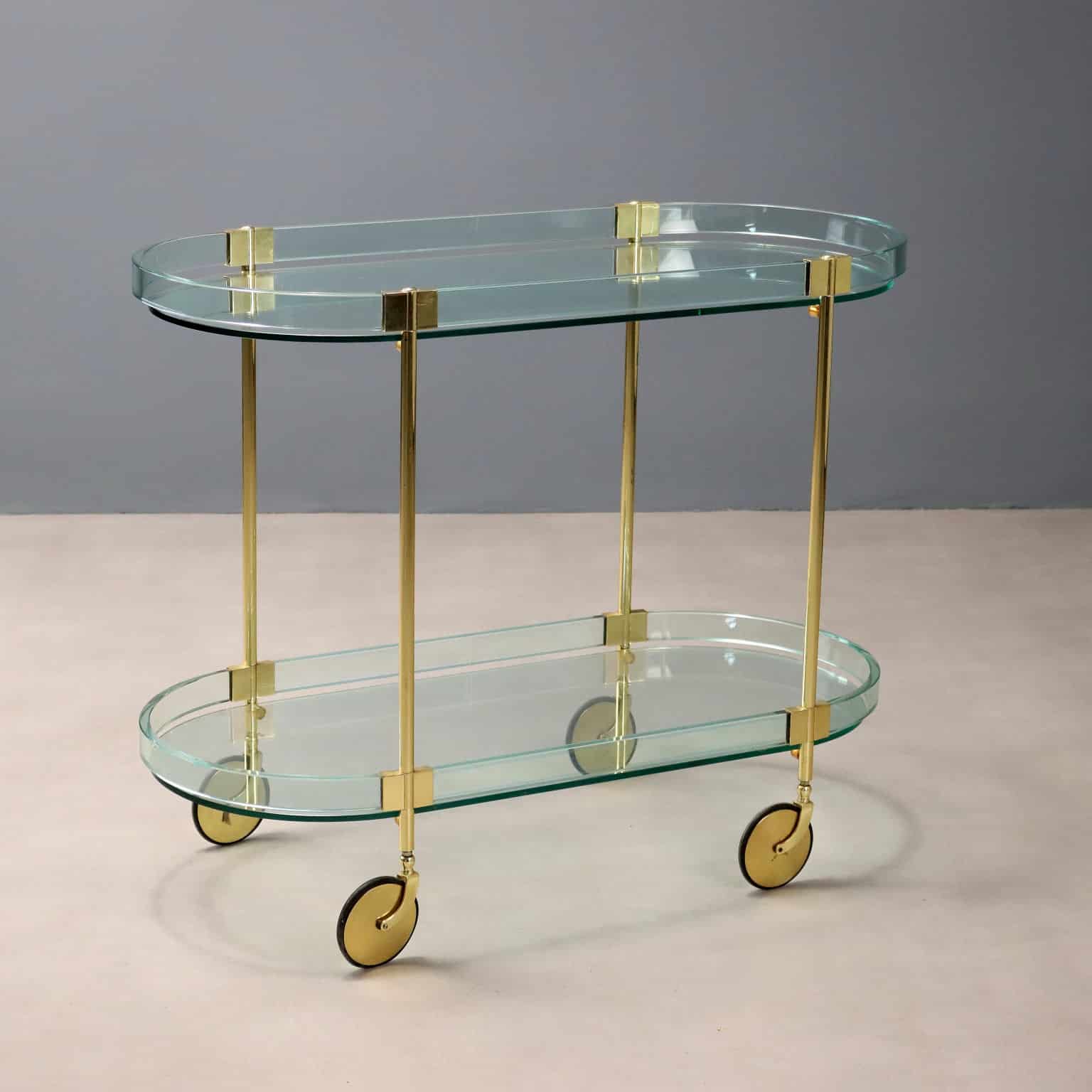 Carrello vintage in vetro