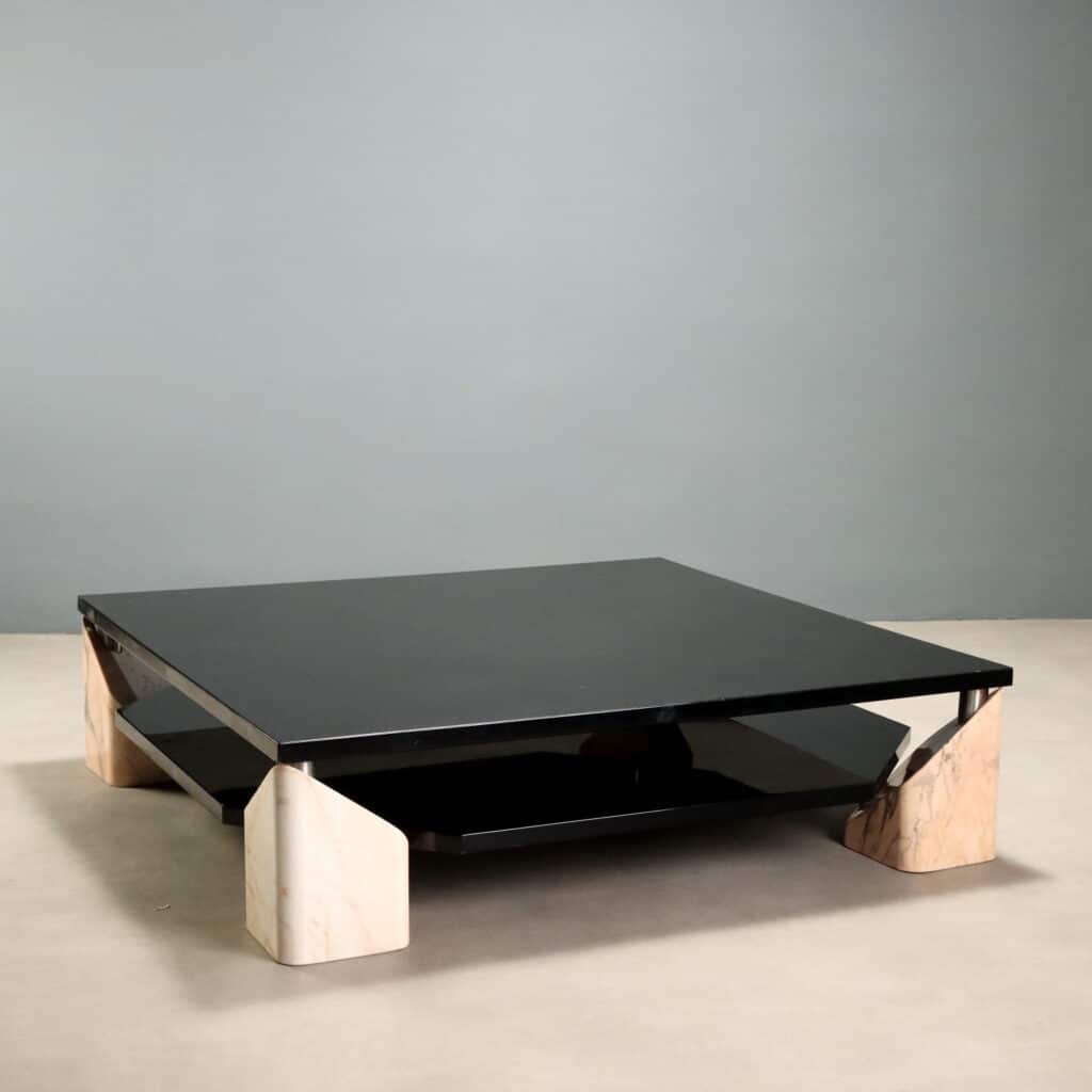 Coffee Table anni '70 con gambe in marmo