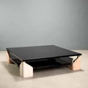 Coffee Table anni '70 con gambe in marmo
