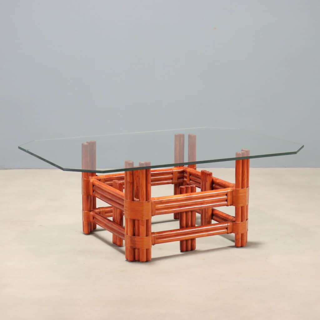 Coffee table anni '80 in bamb&ugrave;