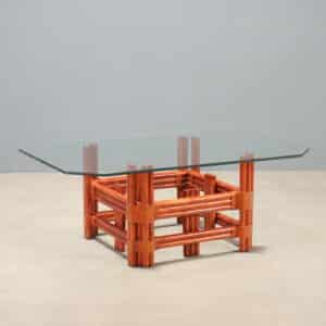 Coffee table anni '80 in bambù