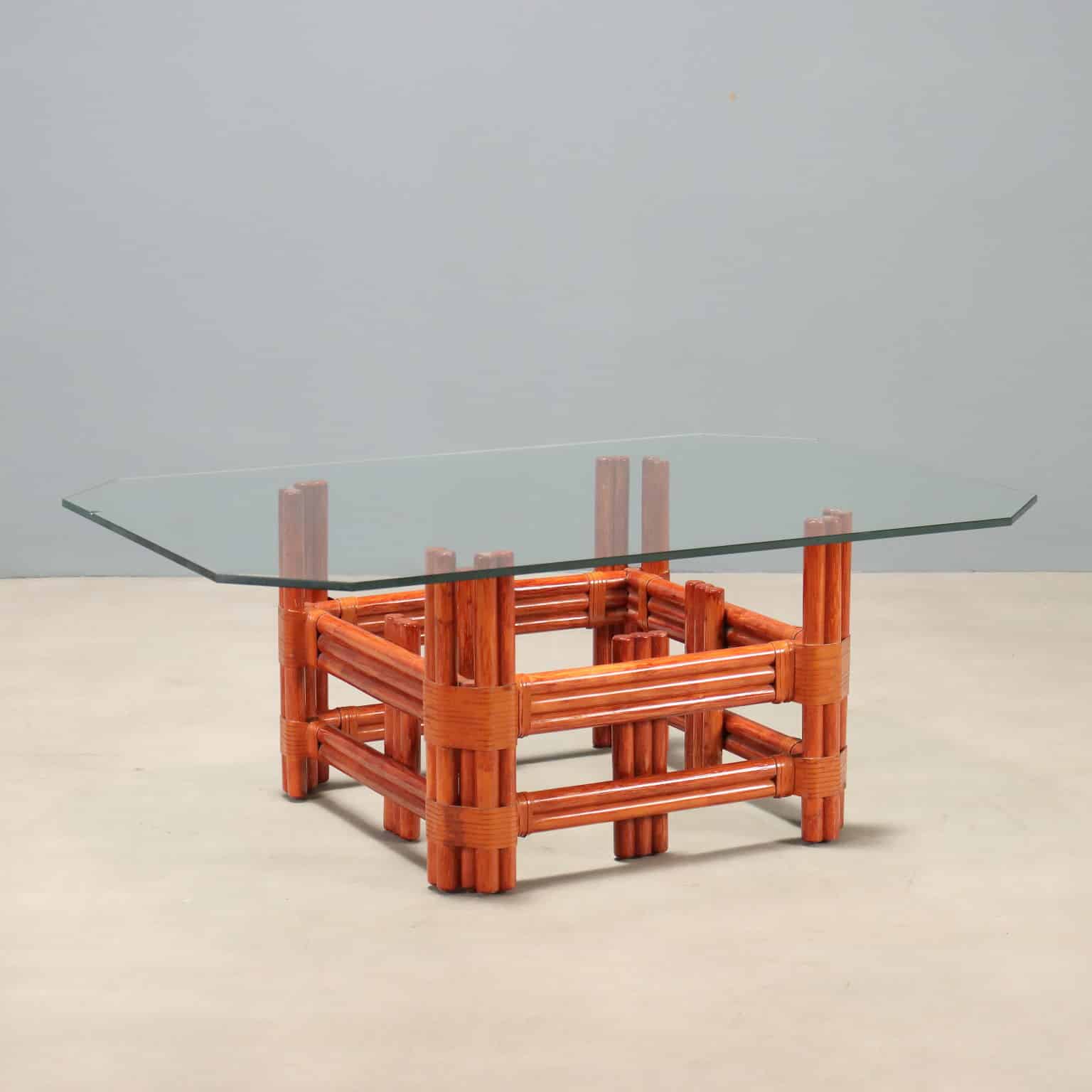 Coffee table anni '80 in bambù