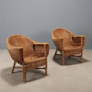 Due Poltrone vintage in vimini